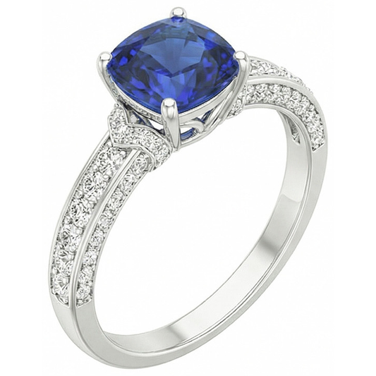 echter round diamant 3.50Karat ring Seitenansicht