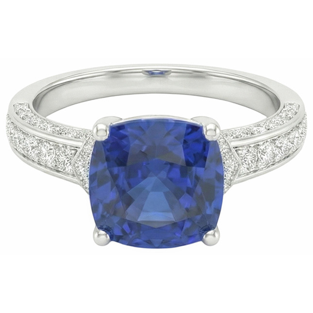 echter round diamant 3.50Karat ring Vorderansicht