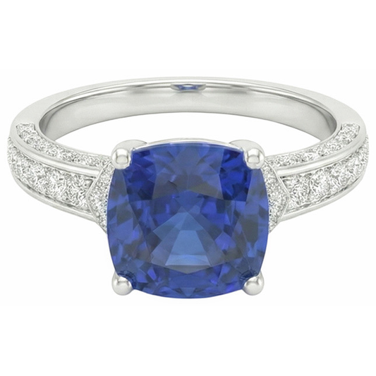 echter round diamant 3.50Karat ring Vorderansicht