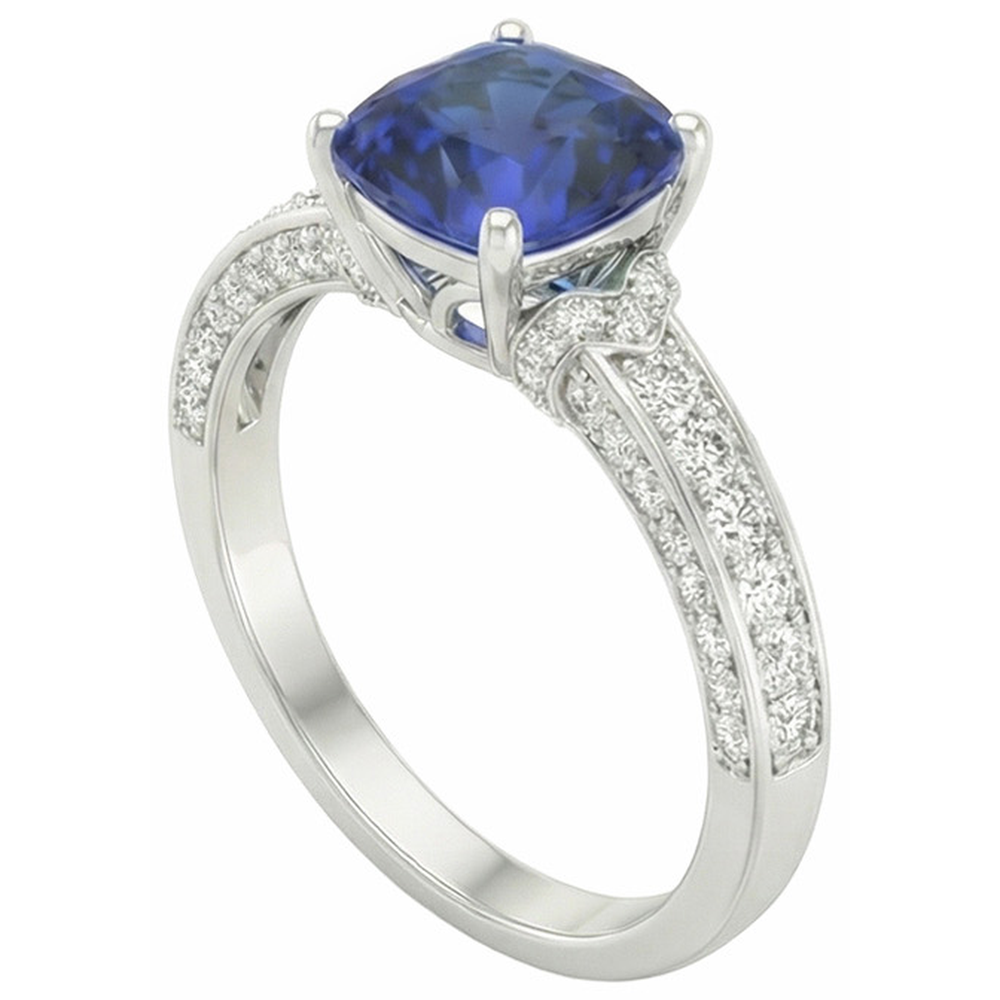 echter round diamant 3.50Karat ring Draufsicht