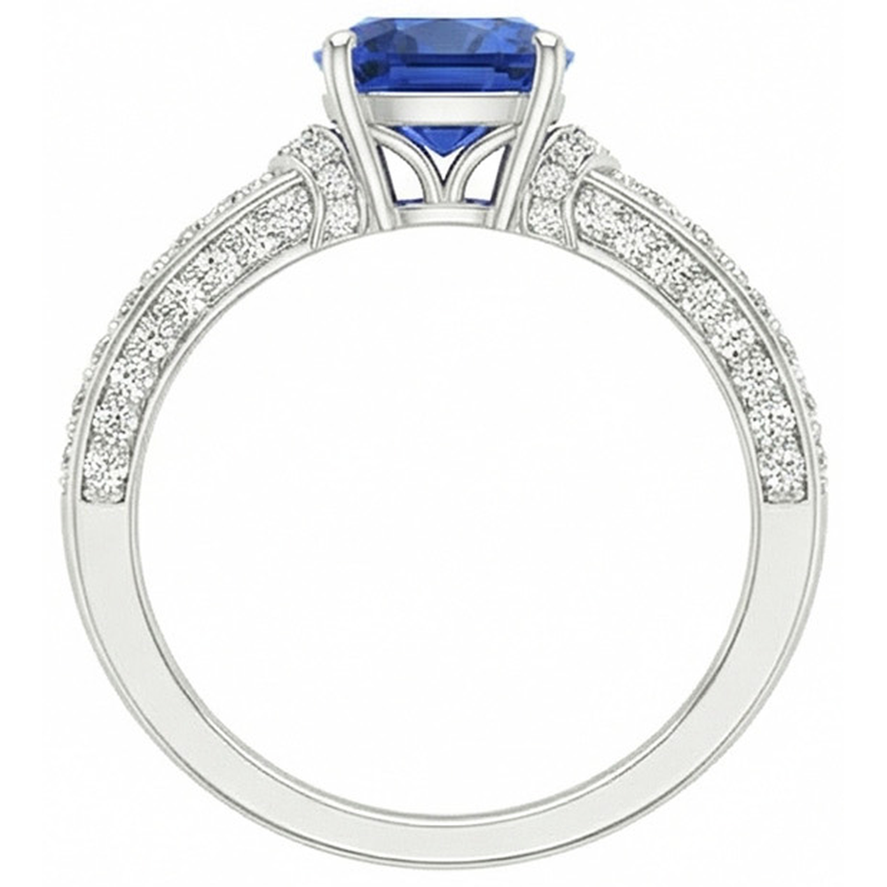 echter round diamant 3.50Karat ring Profilansicht