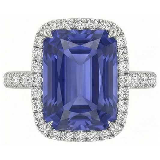 echter radiant diamant 4Karat ring Vorderansicht