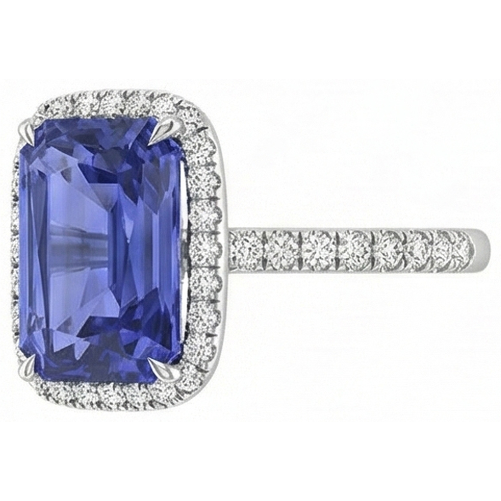 echter radiant diamant 4Karat ring Detailansicht