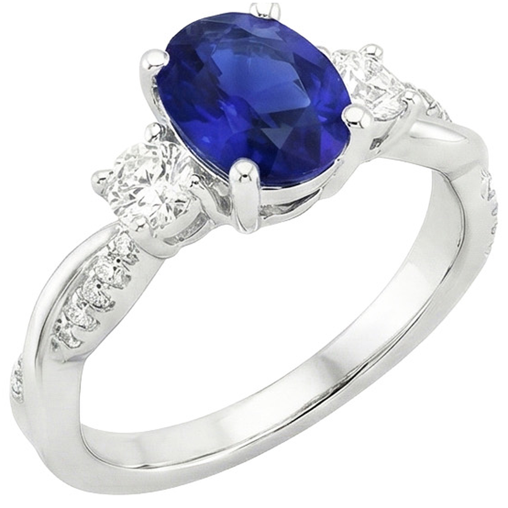 echter oval diamant 6.50Karat ring Seitenansicht