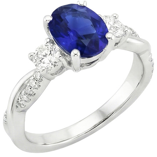 echter oval diamant 6.50Karat ring Seitenansicht
