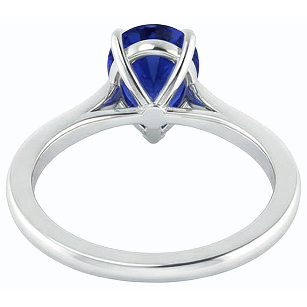 Weißgold Blauer Saphir Ring Birne & Runde Natürlicher Diamant ( nicht im Labor gezüchtet )en 2,50 Karat