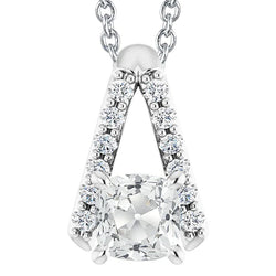 Weißgold Damen Echt Aus der Erde Abgebauter Natürlicher Diamant Anhänger Schiebekissen alter Bergmann 6.50 Karat