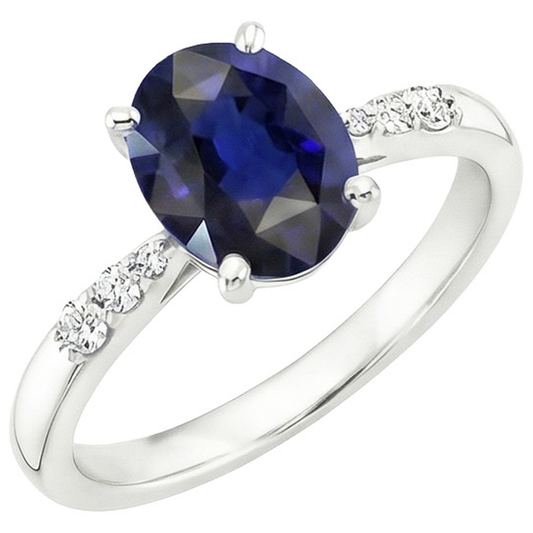echter oval diamant 3.50Karat ring Seitenansicht