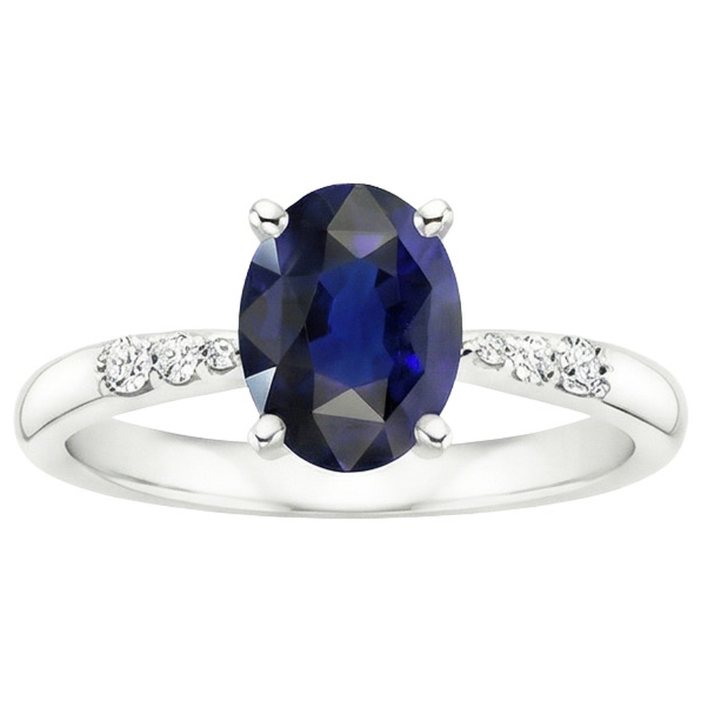 echter oval diamant 3.50Karat ring Profilansicht