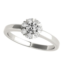 Weißgold Halo Echt Diamant Verlobungsring Old Cut Star Style 2.25 Karat