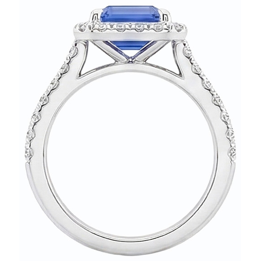 echter round diamant 3.50Karat ring Profilansicht