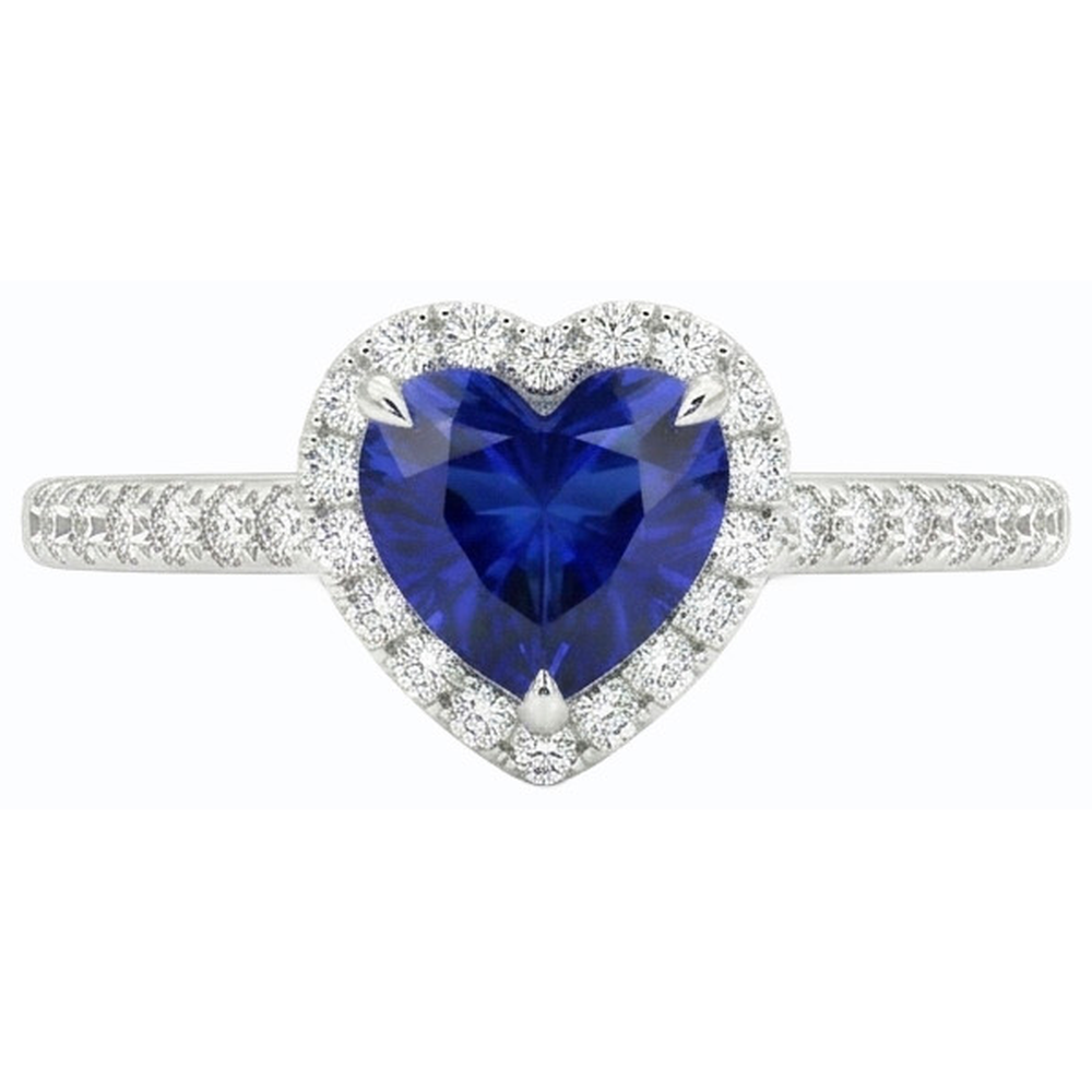 echter heart diamant 3Karat ring auf Weiß