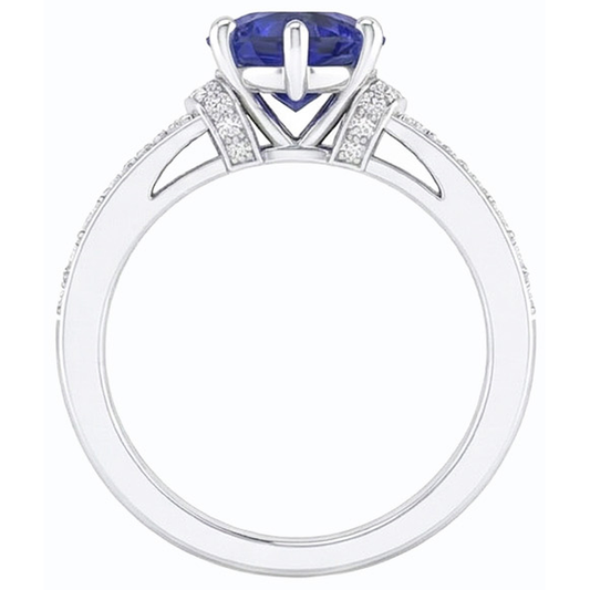 echter round diamant 3.50Karat ring Vorderansicht