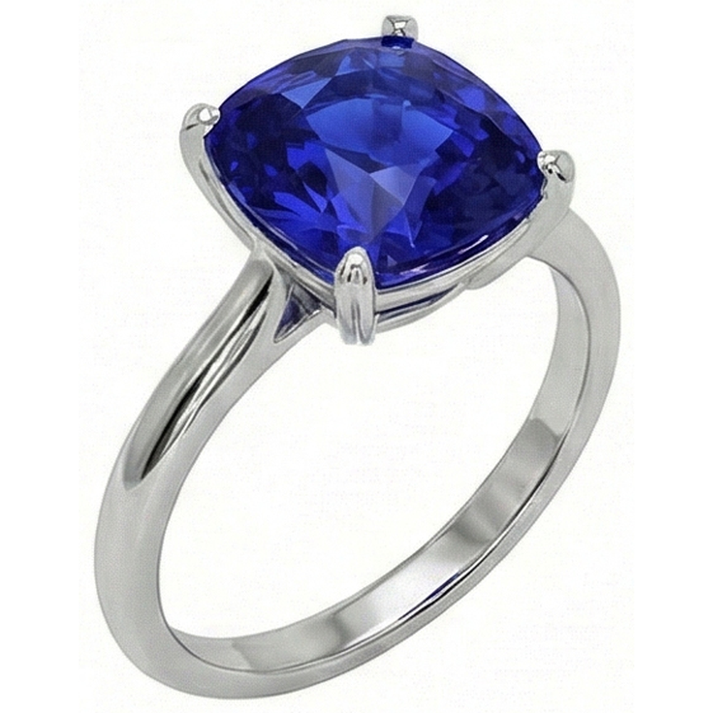 echter cushion diamant 2.25Karat ring Vorderansicht