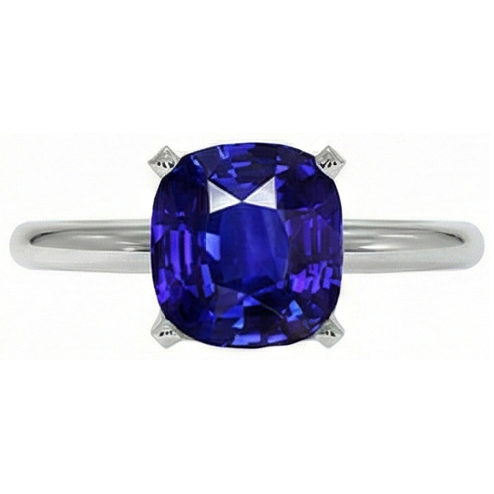echter cushion diamant 2.25Karat ring Seitenansicht