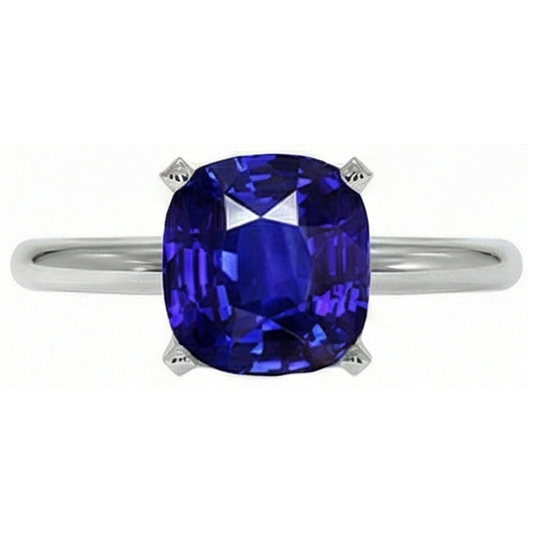 echter cushion diamant 2.25Karat ring Seitenansicht