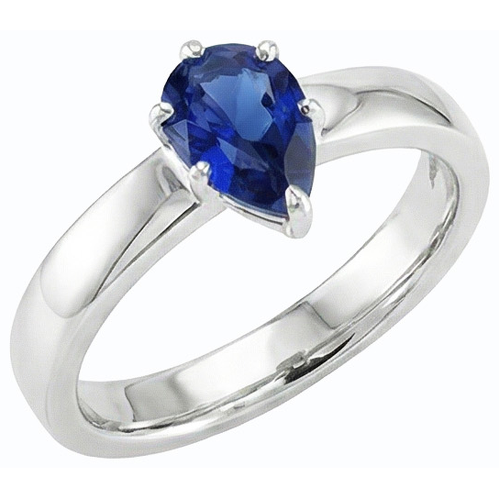 echter pear diamant 1Karat ring Seitenansicht