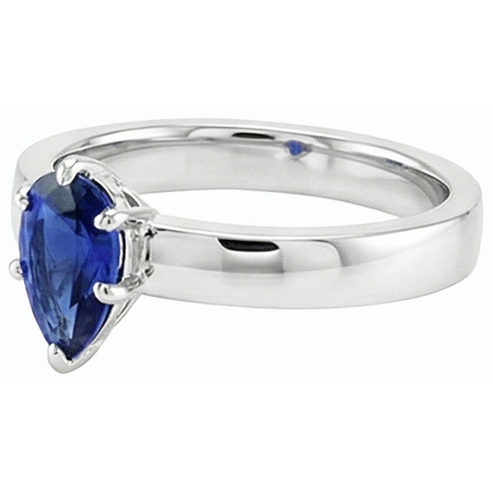 echter pear diamant 1Karat ring Draufsicht