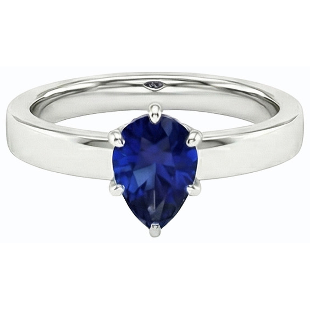 echter pear diamant 1Karat ring Profilansicht