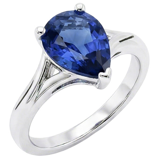 echter pear diamant 3Karat ring Seitenansicht