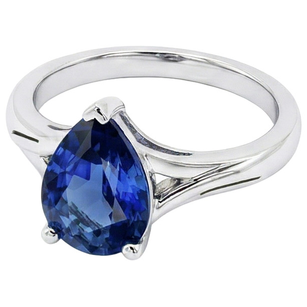 echter pear diamant 3Karat ring Detailansicht