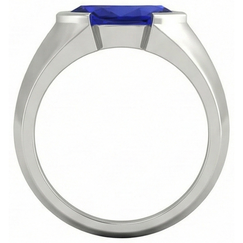 Weißgold Solitär-Ringleisten-Set Marquise Ceylon Saphir 1 Karat