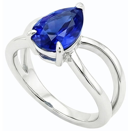 echter pear diamant 2.50Karat ring Seitenansicht