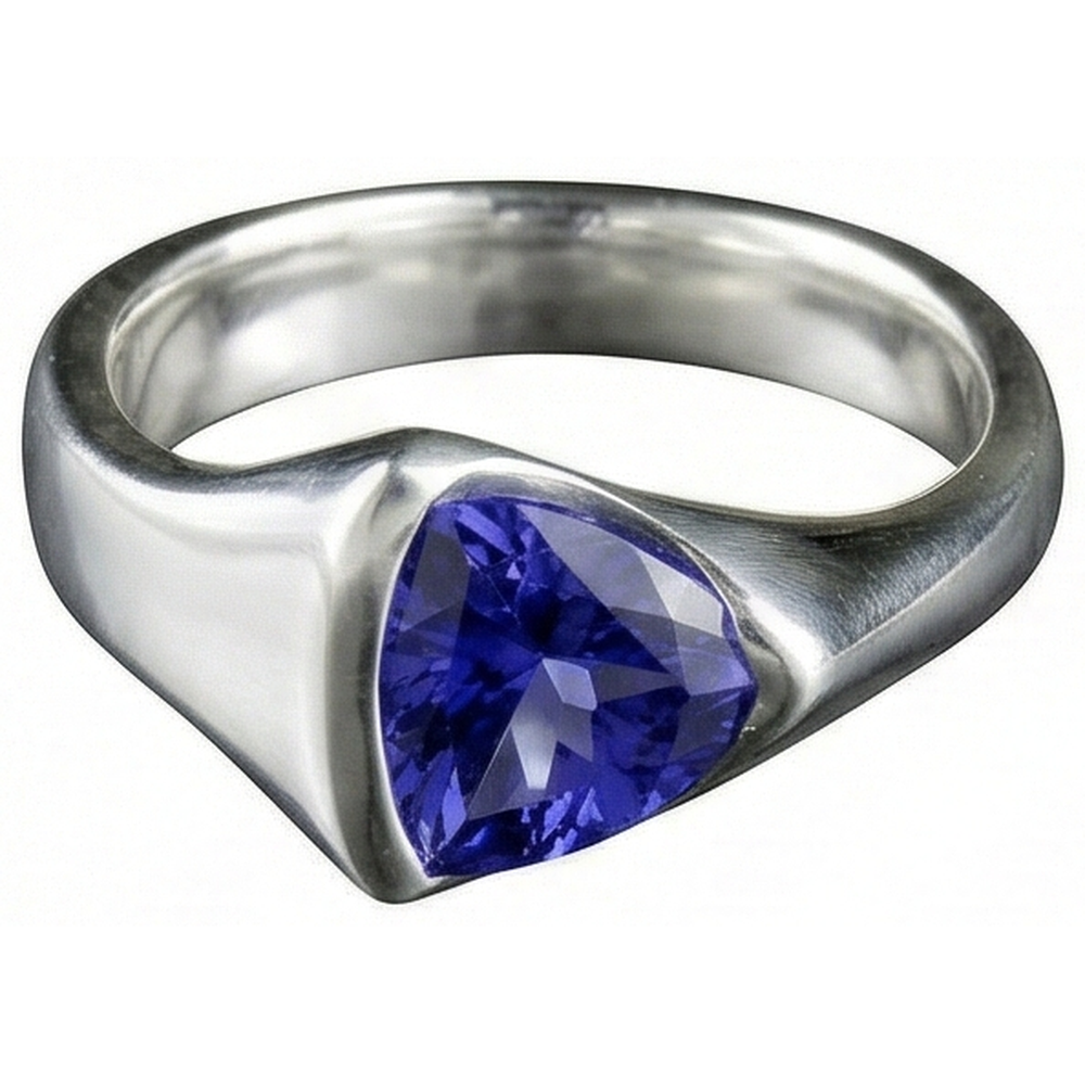Weißgold Trillion Tansanit 1 Karat Solitärring Neu