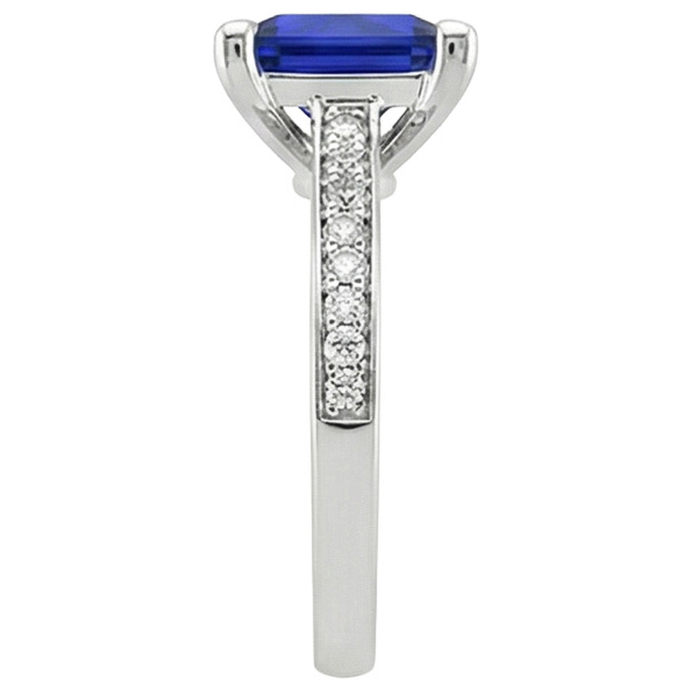 echter round diamant 4Karat ring Profilansicht