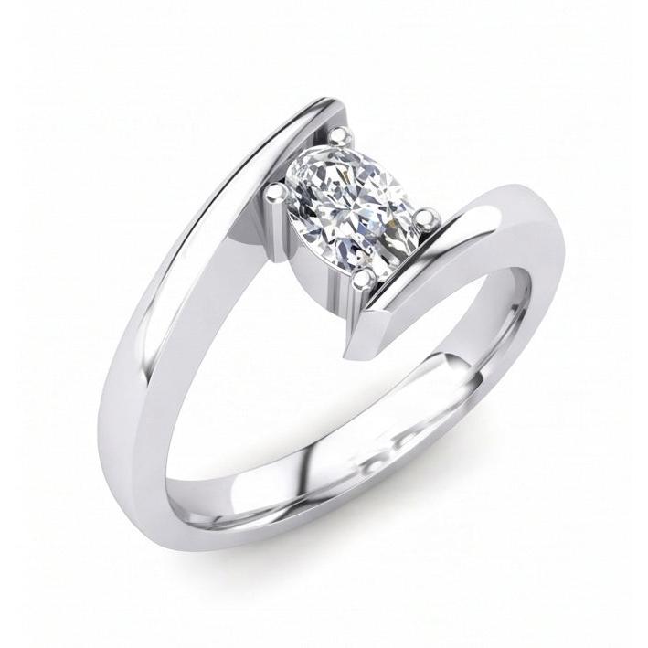 echter oval diamant 1.25Karat ring Seitenansicht