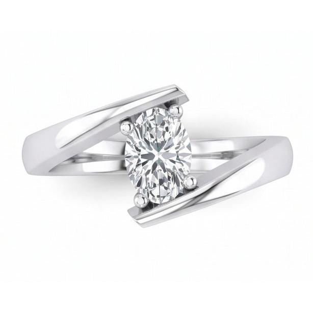 echter oval diamant 1.25Karat ring Detailansicht