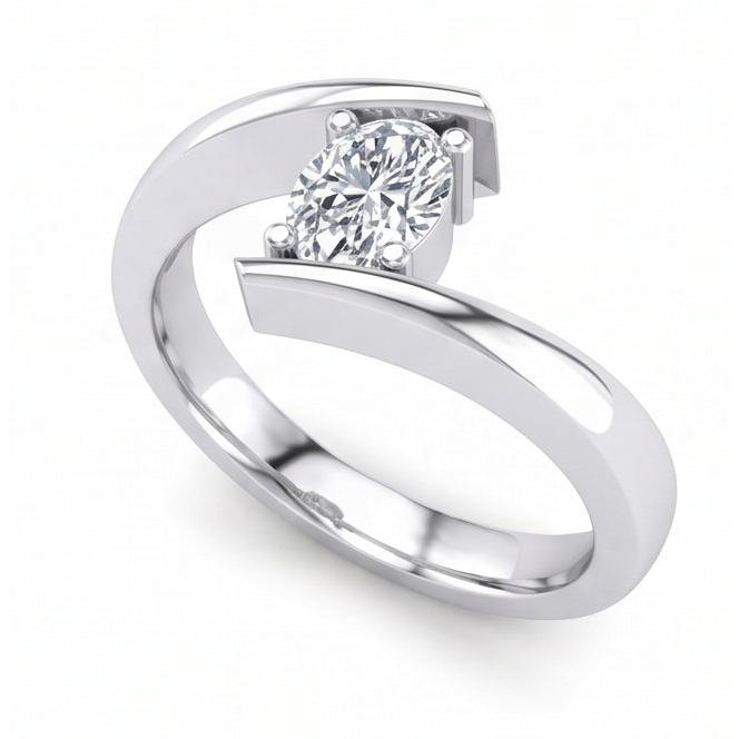 echter oval diamant 1.25Karat ring Draufsicht
