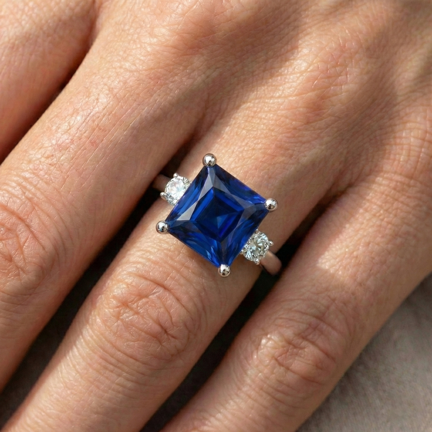 echter round diamant 5.50Karat ring mit Diamantbesatz