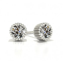 14K Weißgold Diamant Ohrhänger – 1-Karat Antik-Kissen-Schliff