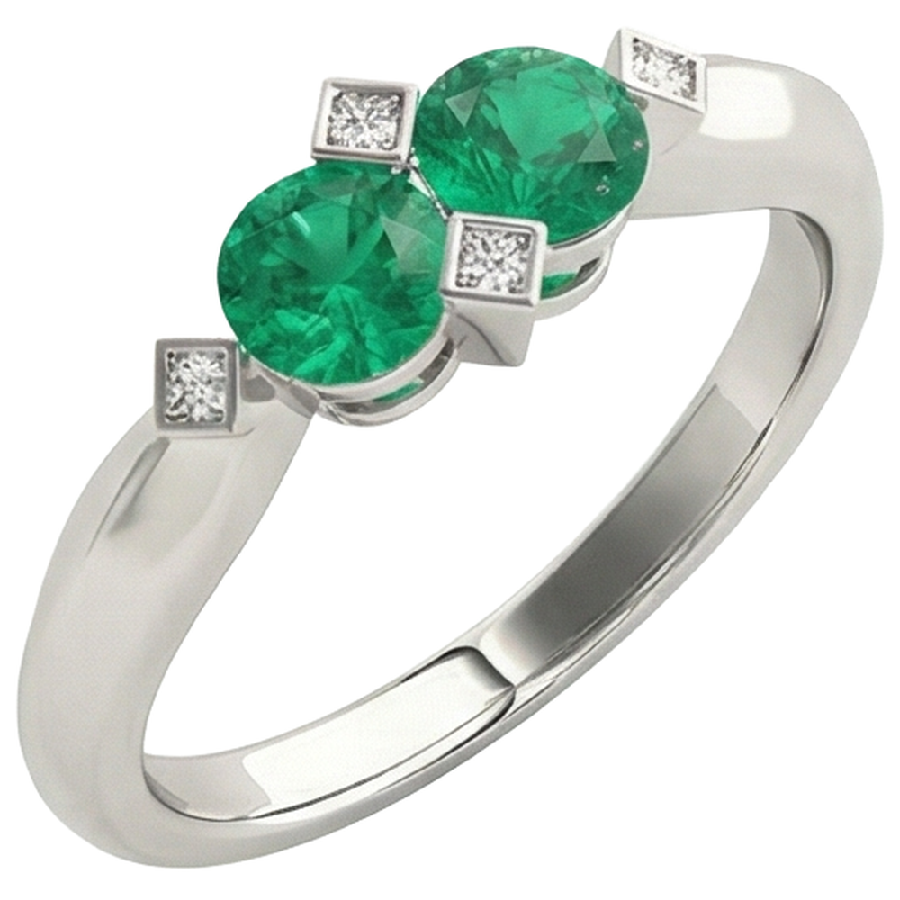 Eleganter Edelstein-Ring 1 Karat – Seitenansicht