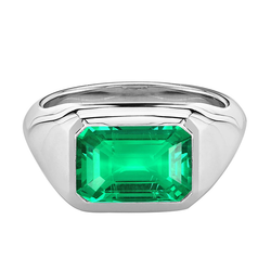 GIA-Geprüft Edelstein-Ring – Smaragd 3 Karat 14K Weißgold