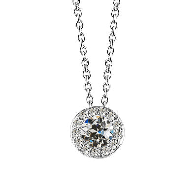Erdgewonnener Brillant Halo 1,50 Karat 14K Weißgold – Hauptansicht