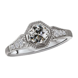 Kunstvoller Akzent-Solitär-Ring mit Antik Brillant – 1 Karat