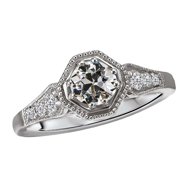 Akzent-Solitär-Ring 14K Weißgold mit Brillant – Hauptansicht