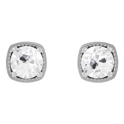 14K Weißgold Ohrstecker mit Diamant – 4 Karat