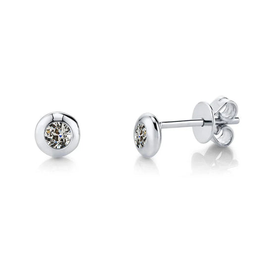 Ohrringe 14K Weißgold mit Edler Diamant – Hauptansicht