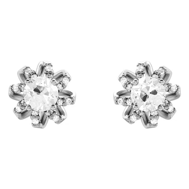 Naturreiner Diamant Ohrhänger 1 Karat 14K Weißgold – Hauptansicht