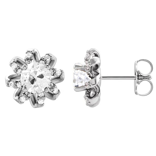 Naturreiner Diamant Ohrhänger – Frontansicht