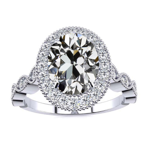 Zeitloser Diamant Halo-Ring 3,50 Karat – Hauptansicht