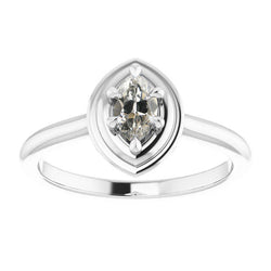 Luxuriöser Diamant Einzelstein-Ring – 0,50 Karat 14K Weißgold