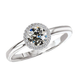 Antiker Europäischer Schliff Halo-Verlobungsring – Diamant 2