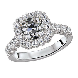 Natürlicher Kissen-Schliff Diamant Halo-Fassung Ring – 7 Karat