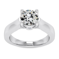 Antragsring 14K Weißgold – Edler Diamant Antik-Kissen-Schliff
