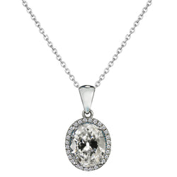 Naturreiner Diamant Hänge-Anhänger – 14 Karat Weißgold 3 Karat