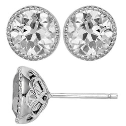 Natürlicher Antik-Kissen-Schliff Diamant Ohrringe – 5 Karat in
